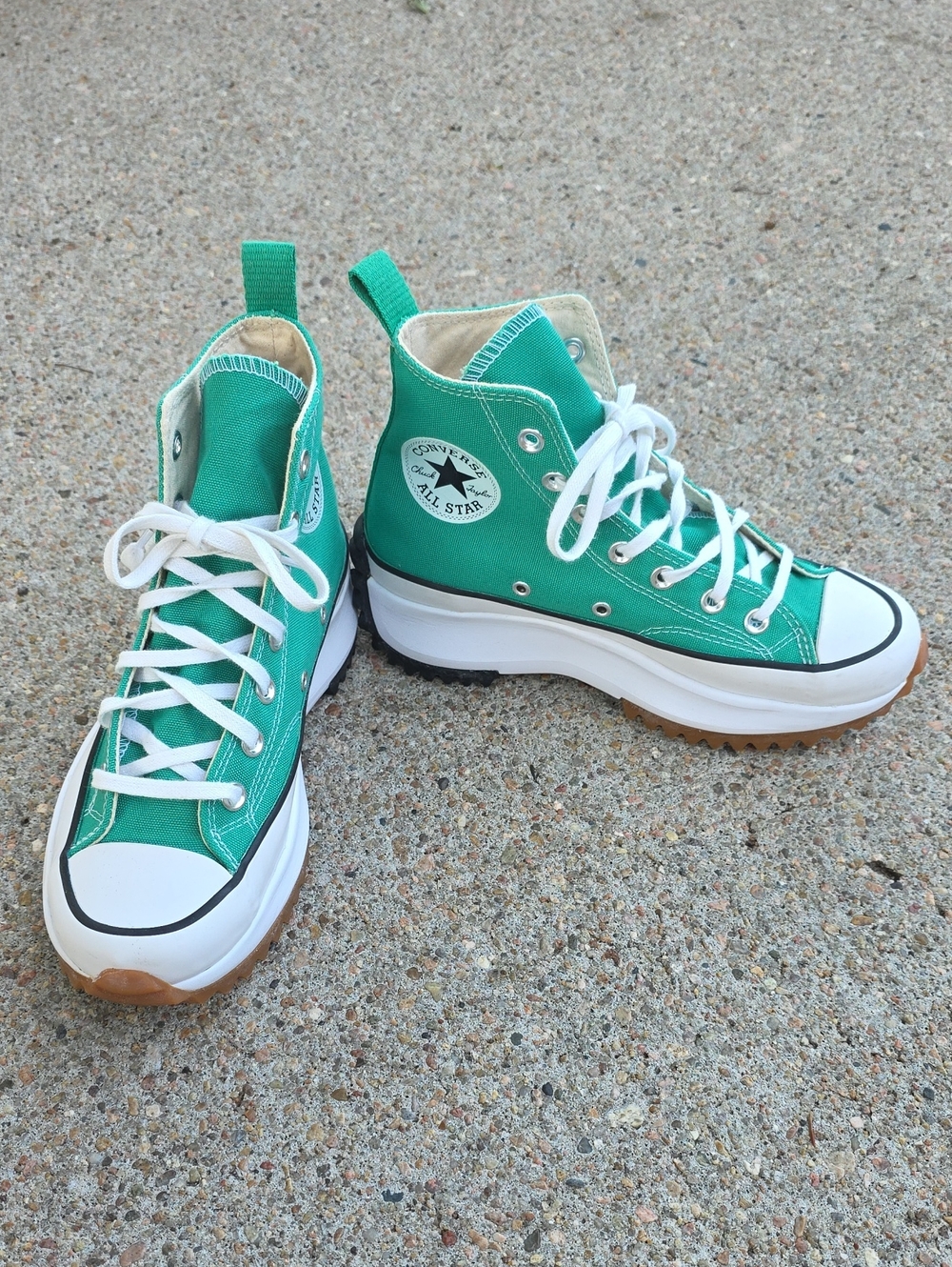 Converse Run Star Hike Canvas Chunky Platform High Top Court Green Gum Size 6.5